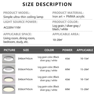 Dimmable Nordic LED Circular Ceiling Lamp