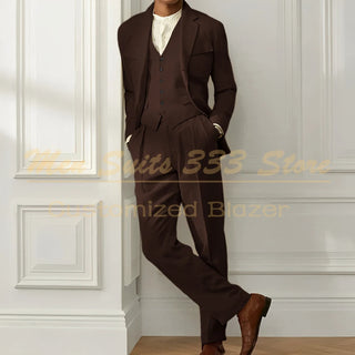 High Quality Single Breasted 3 Pcs Pants Suits