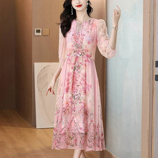 Floral Silk Luxury Dance Party Dress - Epictzar Intl.