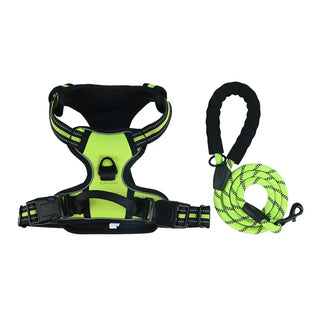 Pet Chest Harness Anti-Collision Vest Style Reflective Chest Harness Large Dog Pet Chest Harness Leash Set