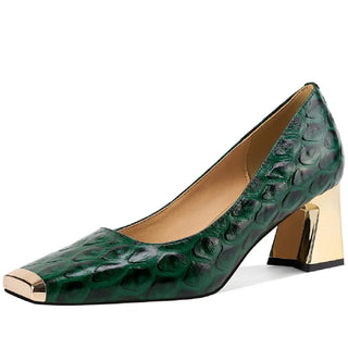 Ladies Square Toe Pumps Slip on Shoes