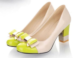Women Pumps Thick High Heels Shoe