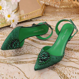 Italy-Inspired Rhinestone Design Sandals