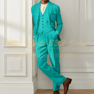 High Quality Single Breasted 3 Pcs Pants Suits