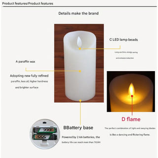 Flameless Flickering LED Candles Light Flameless Candles Battery Powered Candles for Wedding Decor Birthday Party Supplies Warm