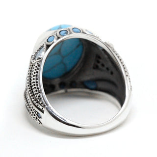 Vintage Luxury Natural Oval Turquoise Rings