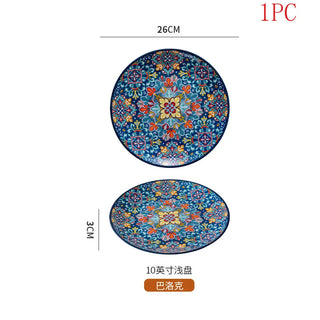 Bohemian Ceramic Plate Home Western Cuisine Plate Creative Cuisine Plate Restaurant