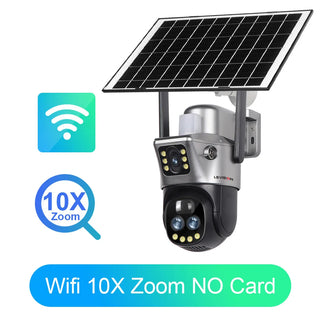 Solar 10X Zoom Alarm Auto Tracking Camera