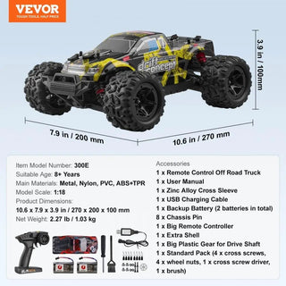 1:18 Scale All Terrain 4WD Off Road Truck Remote Control Car for kids