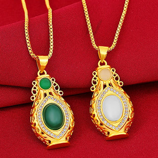 Elegant 24K Gold Jasper Pendant
