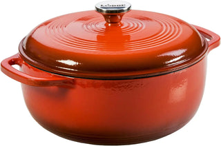 6 Quart Enameled Cast Iron Dutch Oven with Lid - Dual Handles - Oven Safe up to 500° F or on Stovetop - Use to Marinate, Cook, B