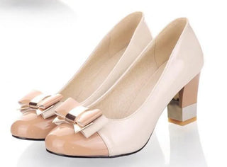 Women Pumps Thick High Heels Shoe