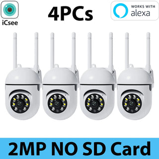 4Pcs 4MP 2K Wifi Camera Mini ICsee Surveillance Camera Human Detection HD Night Vision Two Ways Audio Home Security Protection
