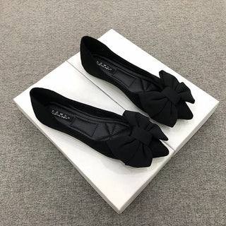 Velvet Flock Leather Flat Shoes