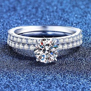 Platinum 100% Real 18k White Gold Diamond Ring