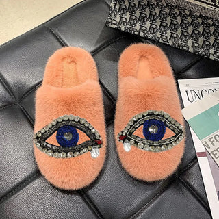 Plush Cotton Fashion Faux Fur Slippers