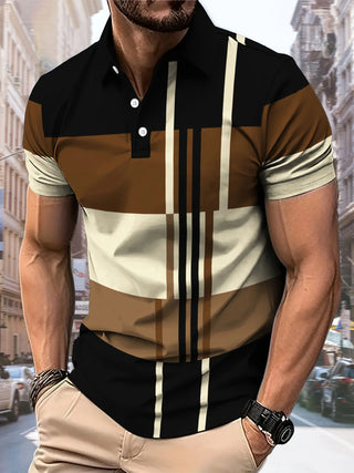 Men's 3D Printed Design Polo Shirt