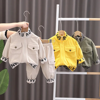 Boys Corduroy Jacket Pants Outfit Set