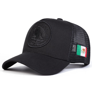 Unisex Mexican Flag Embroidery Baseball Net Caps Adjustable Casual Hats Spring and Summer Outdoor Sunscreen Hat
