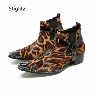 Slip On Buckle Strap Ankle Boots
