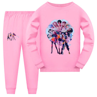 Kpop Demon Hunters Kids Clothes Cartoon Baby Girls Pajama Set Fashion Boys Long Sleeve Pyjamas Children Sleepwear Suit
