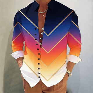 Men's 3D Print Long Sleeved Pattern Top Shirt - Epictzar Intl.