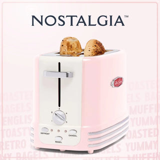 Vintage Design Retro Wide 2-Slice Toaster