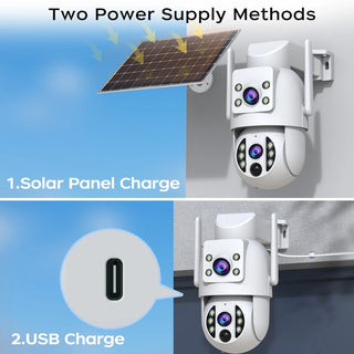 Dual Lens Solar Security Camera