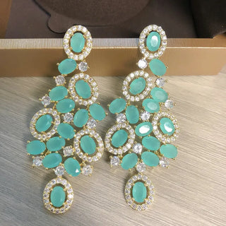 Cubic Zircon Big Wedding Earring
