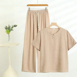 Short Sleeve Home Wear Pajamas Set
