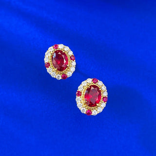 Diamond Gemstone Vintage Ear Studs Earrings