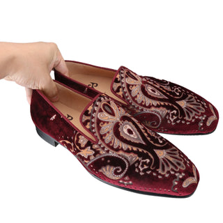 Custom-Made Craftsmanship Silk Velvet Loafers