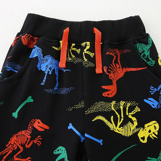 Colorful Dinosaur Print Soft Sports Sweatpants