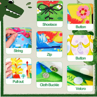 Dinosaur Busy Book for Toddlers Montessori Toys Busy Board for Boy Gifts Girl Educational Learning Activity Books Birthday Gift