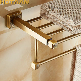 Antique Brass Bath Towel Rack