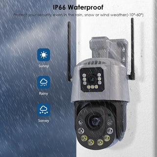 ABUNTU 8MP 4K Wifi PTZ Camera 36X Optional Zoom Dual Lens Dual Screens Surveillance IR Night Vision 4MP CCTV IP Camera ICSEE APP
