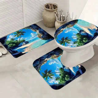 Tropical Beach Decorative Shower Curtain Set