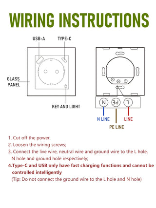 EU Wall Socket Tuya Smart Socket Wifi Electrical Outlets Power Monitor Google Smart Life Alexa Voice Control Glass Panel