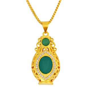 Elegant 24K Gold Jasper Pendant