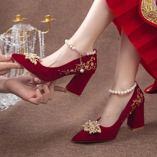 Embroidered Floral Decor Party Shoes