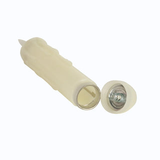 6* Flameless Taper Candle Ivory Battery Operated CandleStick & Flickering Light,Dripless Plastic Led Window Lamp15.5cm for Party