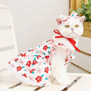 Cute Print Princess Flying Sleeve Dress