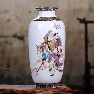 Traditional Flower Ceramic Vase