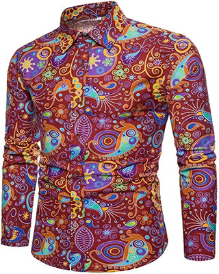 Men's Floral Vintage Disco Shirt