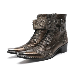 Men's Vintage Pointed Toe Ankle Boots
