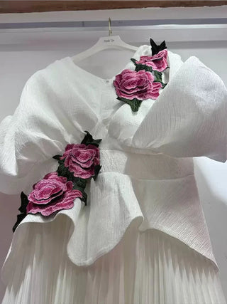 Elegant Bat Sleeve High Waist Dress