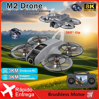 2025 New M2 Drones With HD 8K Dual Camera Height Hold Optical Flow Localization RC Obstacle Avoidance Foldable Quadcopter Toys