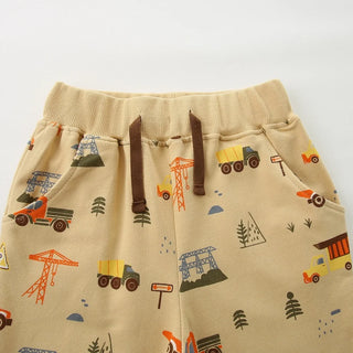 Boys Drawstring Printed Sweatpants