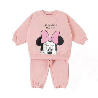 Autumn Winter Kids Fleece Outfit Cotton Thickened Long Sleeve Sweatshirt + Pant Cartoon Two-Piece Clothes for Infant