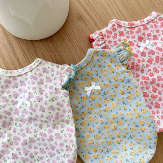 Cute Floral Flying Sleeves Puppy Vest